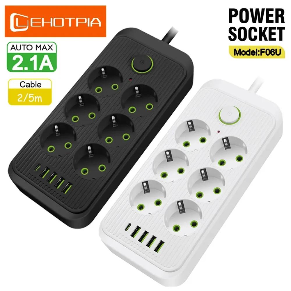 EU ÷ AC ܼƮ Ƽ  ͽټ ڵ,  Ƽ, USB C Ÿ  Ʈũ   , 2M, 5M
